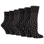 Load image into Gallery viewer, 6 Pairs Ladies Digital Dots Cotton Socks - Black
