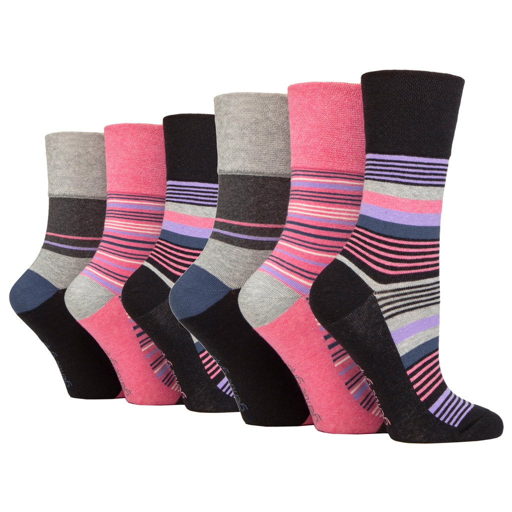 6 Pairs  Ladies Gentle Grip Cotton Socks - Dreamy Discovery
