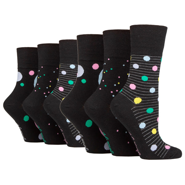 6 Pairs Ladies Colourburst Cotton Socks - Pastel Shower