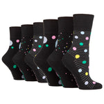 Load image into Gallery viewer, 6 Pairs Ladies Gentle Grip Colourburst Cotton Socks - Pastel Shower
