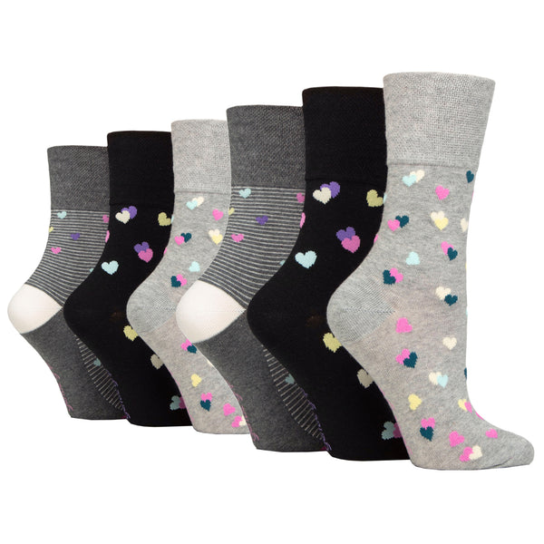 6 Pairs Ladies Colourburst Cotton Socks - Sweetheart