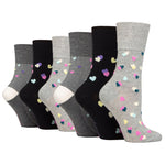 Load image into Gallery viewer, 6 Pairs Ladies Gentle Grip Colourburst Cotton Socks - Sweetheart
