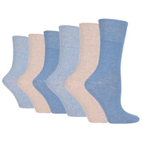 6 Pairs Ladies Plain Cotton Socks - Eva Denim