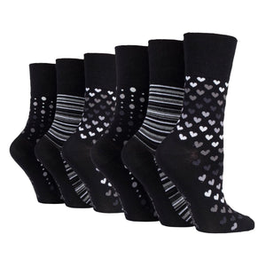 6 Pairs Ladies Gentle Grip Bamboo Socks Mono