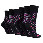 Load image into Gallery viewer, 6 Pairs Ladies Bamboo Socks - Black/Berry
