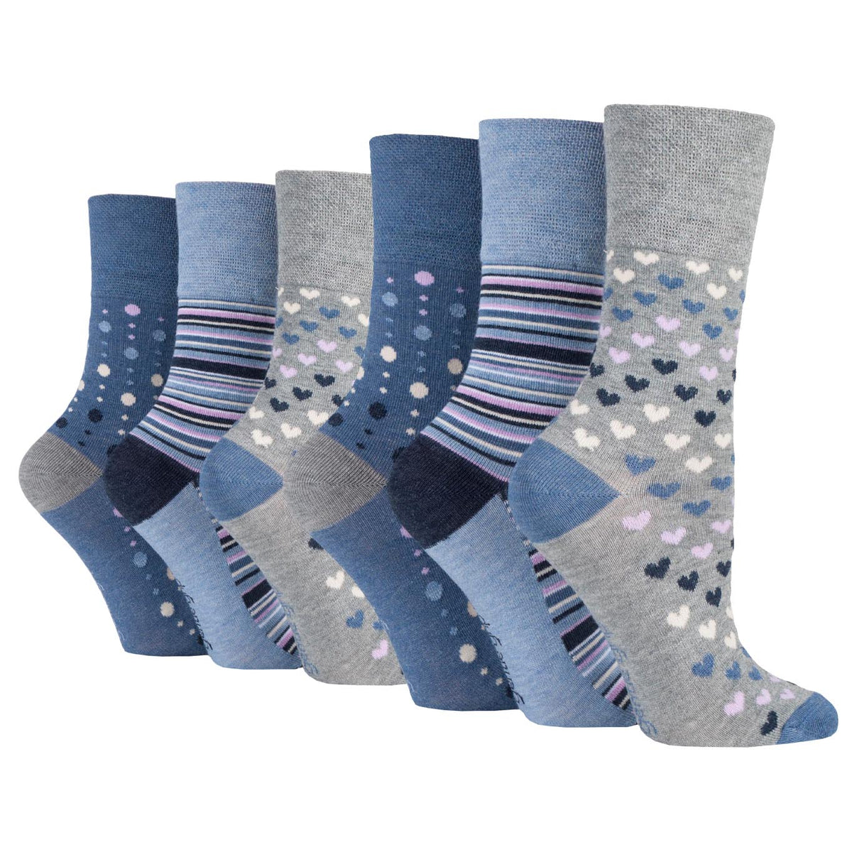 6 Pairs Ladies Bamboo Socks - Denim