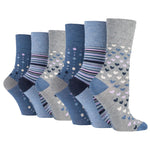 Load image into Gallery viewer, 6 Pairs Ladies Bamboo Socks - Denim
