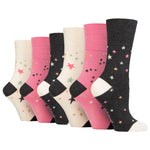 Load image into Gallery viewer, 6 Pairs Ladies Gentle Grip Bamboo Socks - Starry Night
