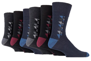 6 Pairs Men's Gentle Grip Cotton Socks - George Design