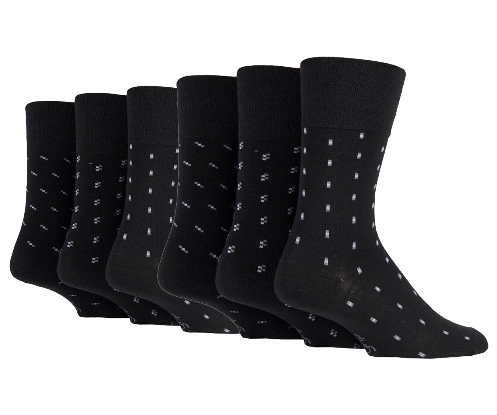 6 Pairs Men's Gentle Grip Wool Mix Socks Suit Black